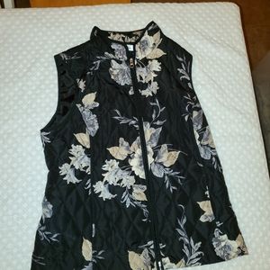 Croft & Barrow Floral Puffer Vest